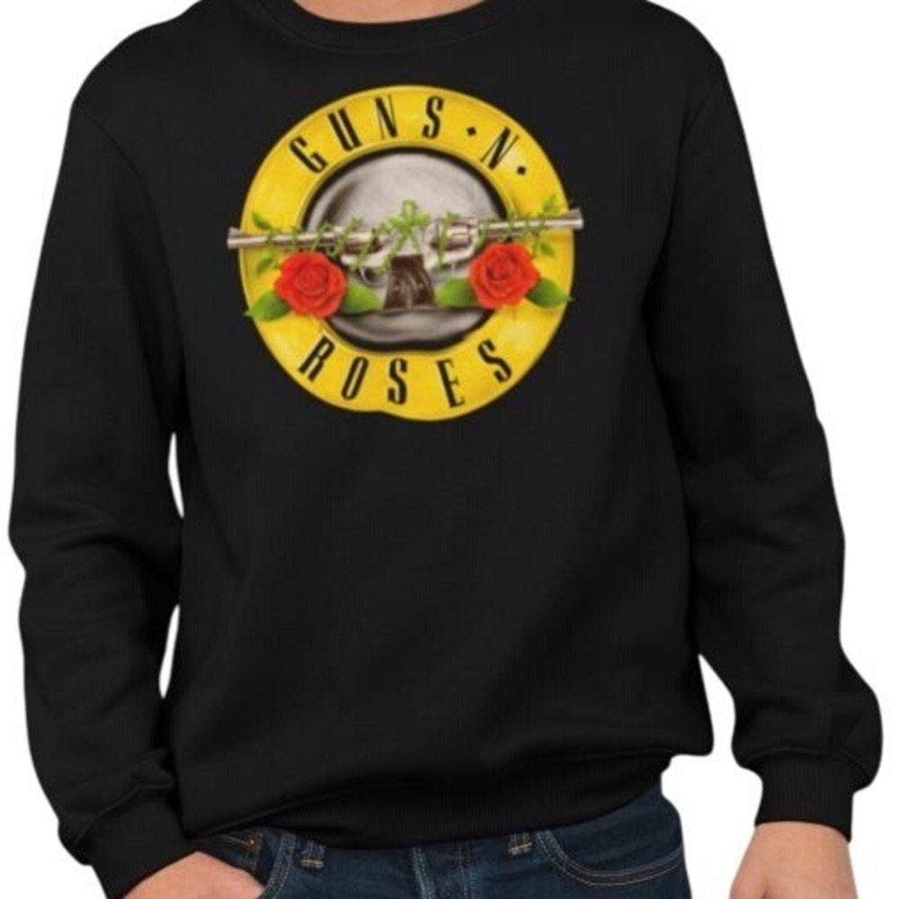 Guns N' Roses Unisex Logo Crewneck Long Sleeve Pullover Fleece Sweatshirt Sz XL‎